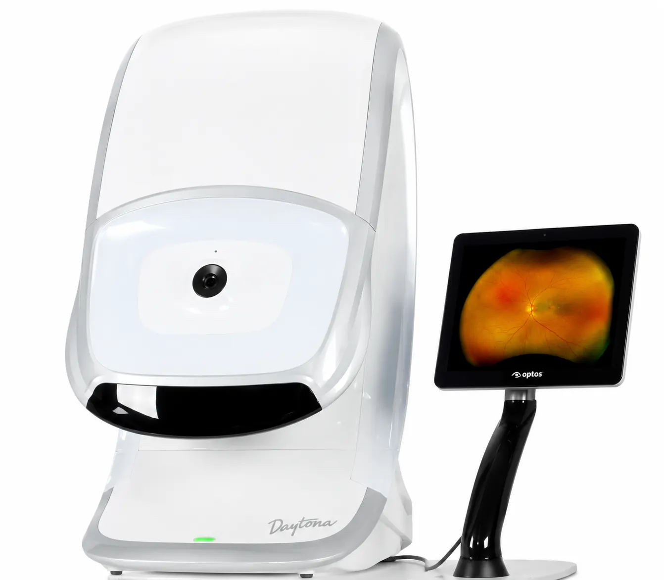 The Eyecare Center uses an Optos Daytona to scan the back of a patient's retina.