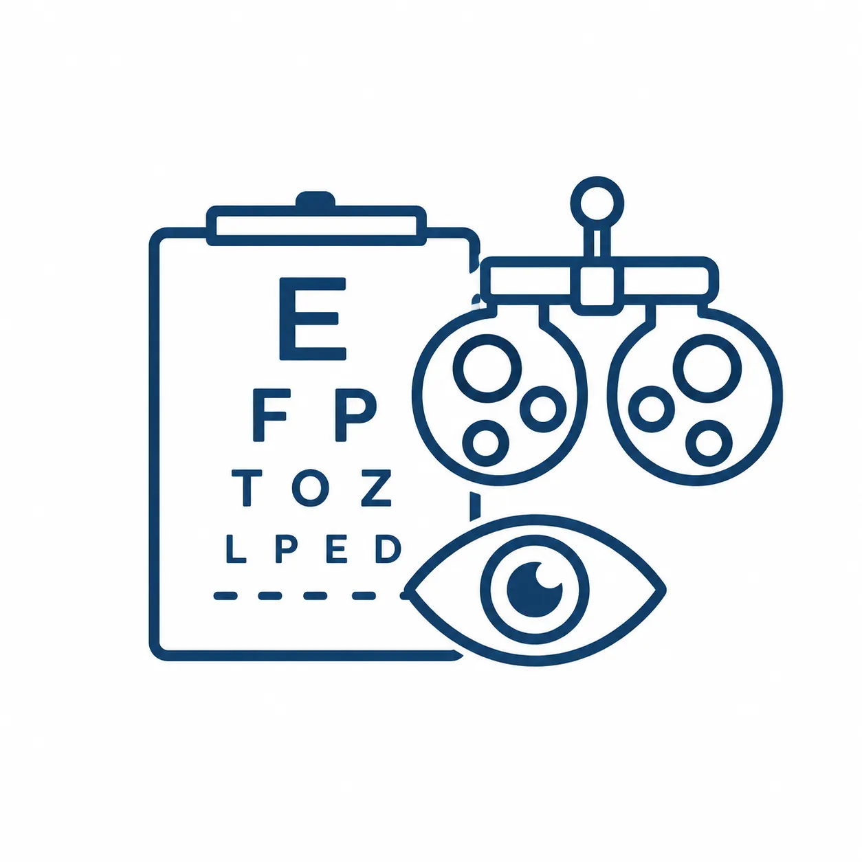 Eye doctor tools with an eye icon.