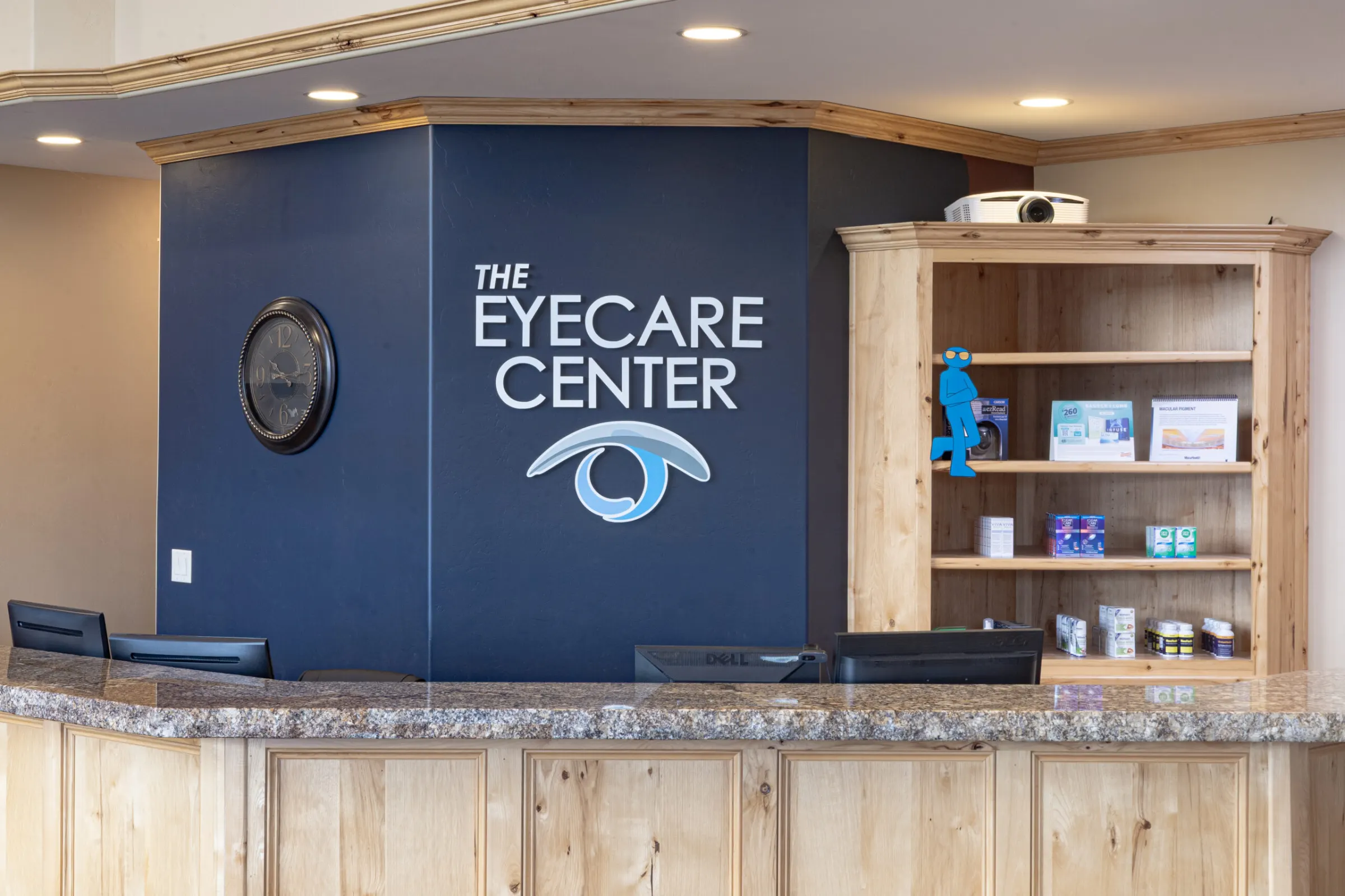 The Eyecare Center front desk and waiting area